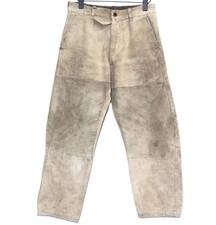 French 1940/50s Distressed  Stained Beige Cotton Work Chore Chino Pants W31