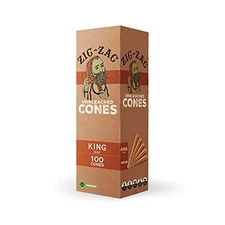 Zig-Zag Pre Rolled Cones Unbleached King Size (100 Cones) Rolling Papers