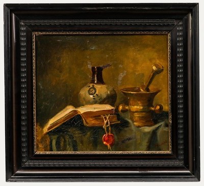 A. Wanders - Framed Early 20th Century Oil, Still Life with Sake Bottle