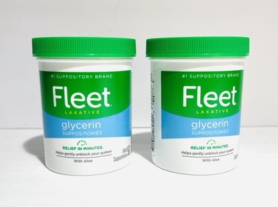 Lot Of 2 Fleet Laxative Glycerin Suppositories Adult Suppositories 100 Count Ea