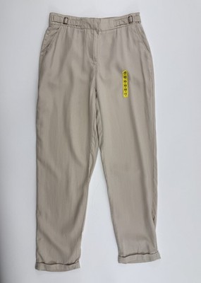 Mohito Damen Hose Gr. 34 Hellbeige Stoffhose Hoher Stretchbund 7/8 Hose