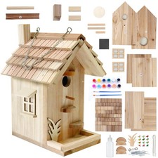 Wooden Birdhouse Kit for Adults, DIY Bird House Craft to Paint, Adult Woodwor...