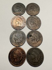 Lot of 8 1883 Indian Head Cent Coin 1800s US Penny