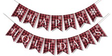 Uniwish Happy Holidays Banner Christmas Decorations for Mantle Fireplace Ch...