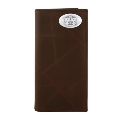 Zep-Pro NCAA Auburn Tigers Brown Wrinkle Leather Roper Concho Wallet