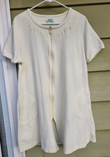 VTG Vanity Fair Dressing Gown Terry Cloth Bathrobe Yellow House Coat Pockets L