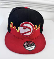 9 Fifty New Era Atlanta Hawks Snapback Hat Adjustable Cap - Red  Black