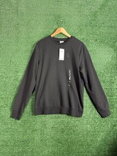 NEW Puma Men's Size M Crew Neck Long Sleeve Sweatshirt Black Logo NWT