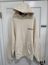Fear of God Essentials Hoodie Men  s XL Beige Cream Pullover Sweatshirt