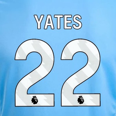 2024 2025 OFFICIAL NOTTINGHAM YATES 22 WHITE 3RD PLAYER SIZE NAMESET