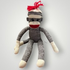 Schylling Sock Monkey Plush Toy Brown Classic American Retro Folk Art Kitsch