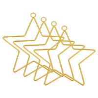 "4Er-Set 6\\\" SterntraumfäNger Metall Makramee Ringe FüR BlumenkräNze Gold"