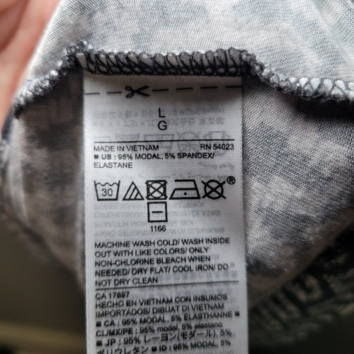 Top túnica grande Old Navy para mujer manga larga negro gris geométrico alto bajo L - Imagen 6 de 7