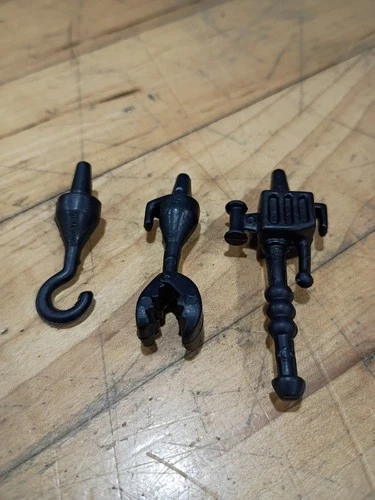 1983 MOTU He-Man Trap Jaw Figure Claw Hook Blaster Black Weapons Set  Vintage