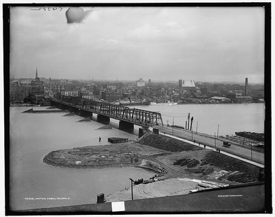 #ad Photo:Water Front Toledo Ohio Bridge Waterfront c1900 1910 $13.49