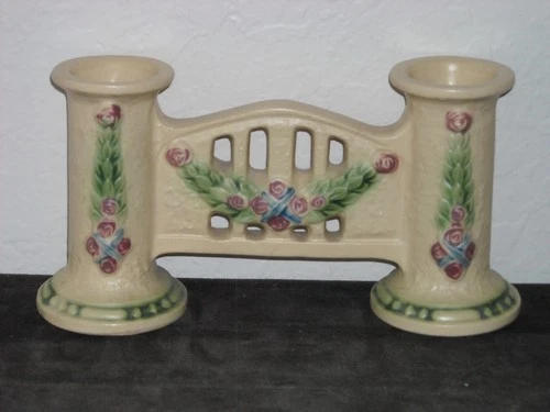 Roseville La Rose Double Bud Vase As Is