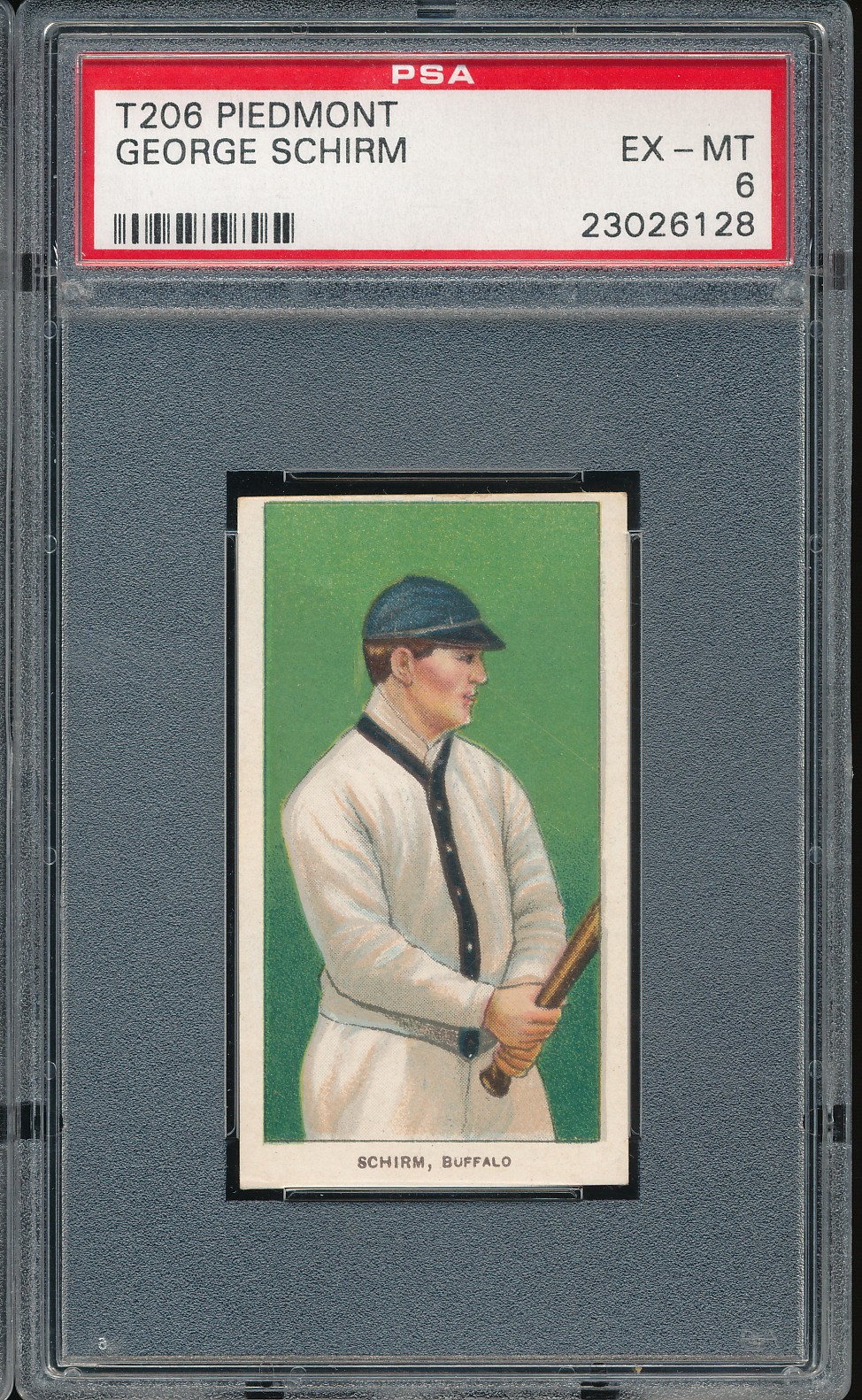 T206 Piedmont 350/25 George Schirm PSA 6 - Buffalo - POP 23