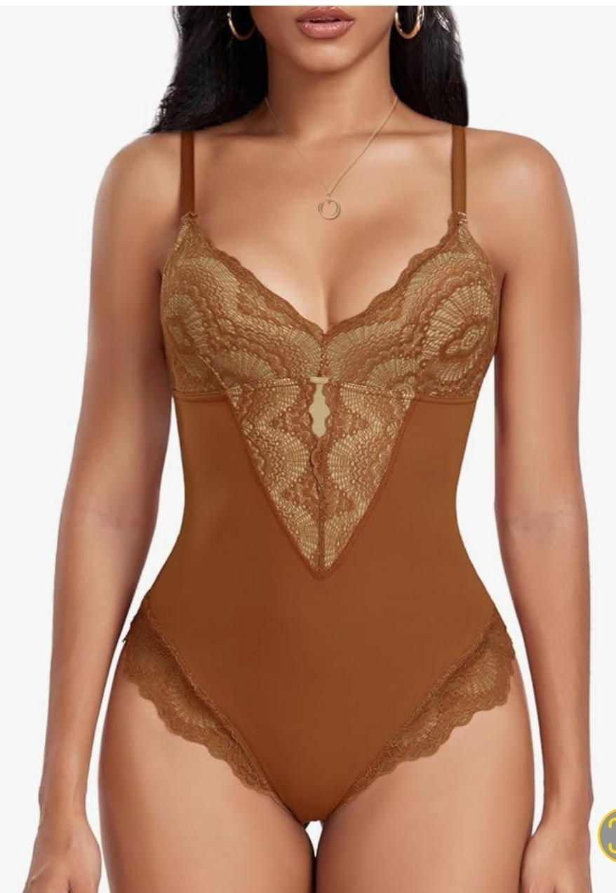 TDIFFUN Women Lace Shapewear Bodysuit Tummy Control Compression Camisole Tank M
