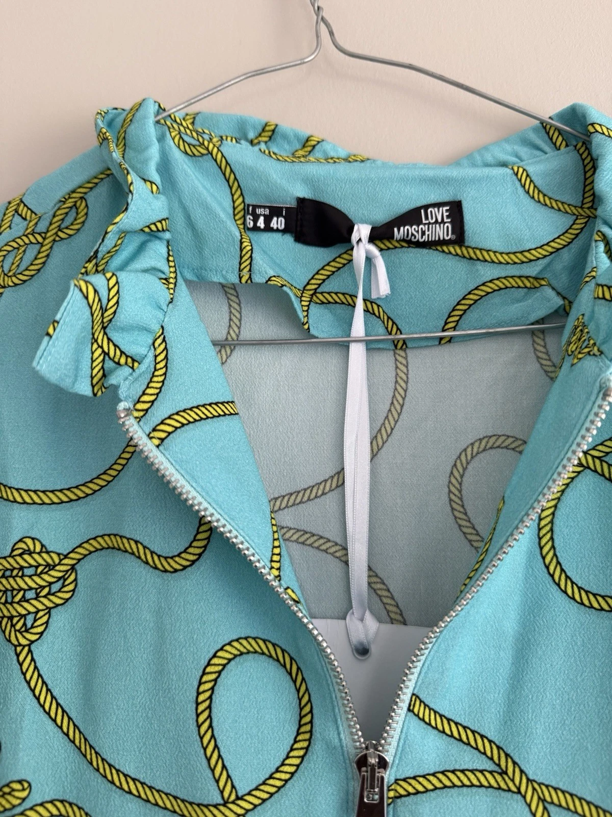 Abito corto LOVE MOSCHINO con stampa Love Moschino azzurro nuovo