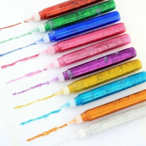 Glitter Glue Pens Set of 10 – Kids Crafts, DIY Projects, Party Bag Filler glue - Picture 4 of 9