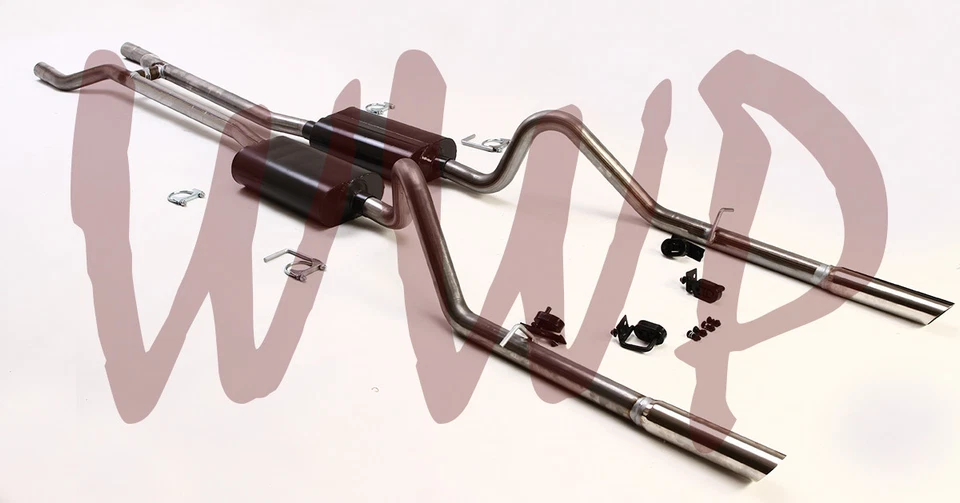 Sistema de silenciador de escape trasero de cabezal de acero inoxidable motor Ford Fairlane V8 66-67 Foto 2 de 3