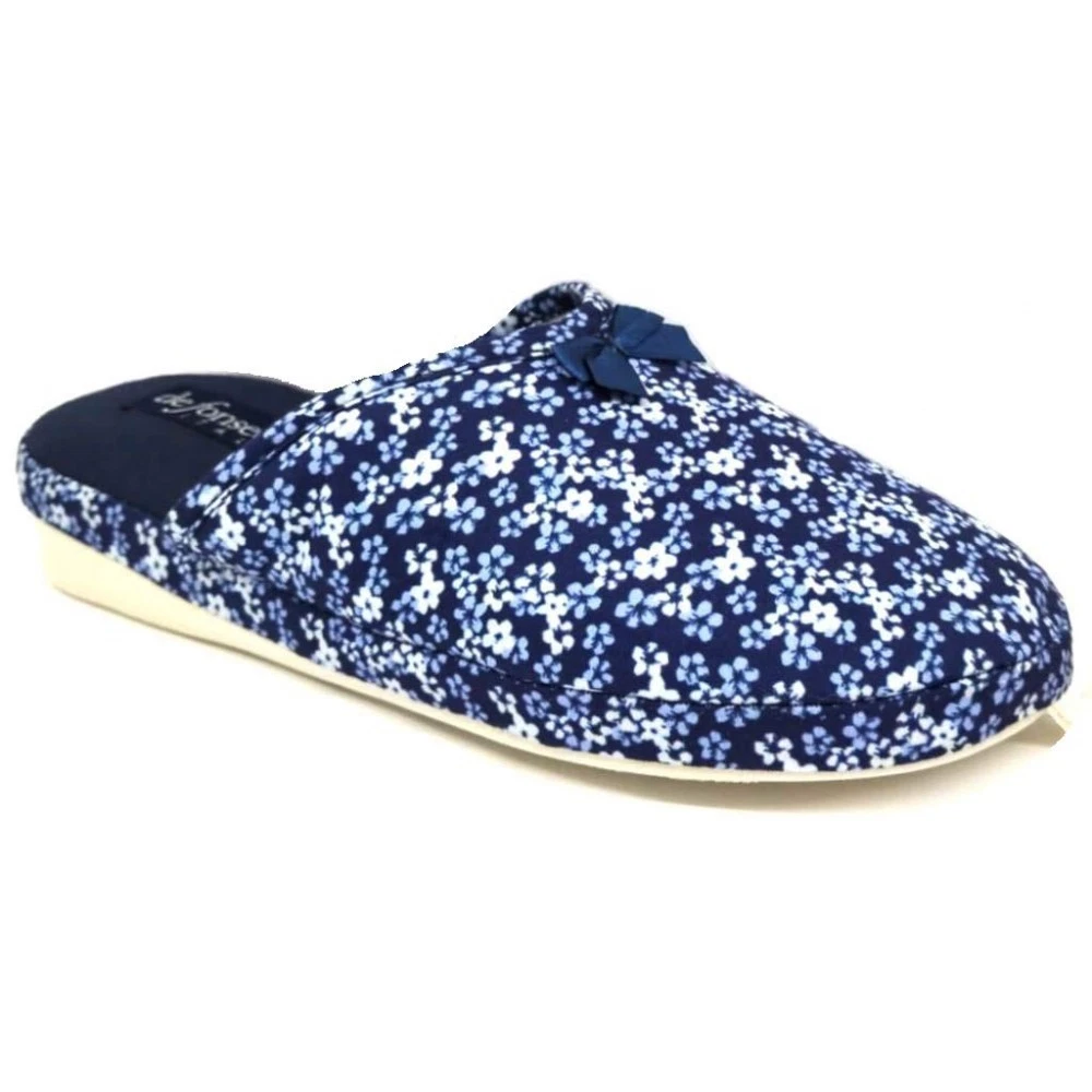 De Fonseca Basica - Pantofola Da Donna In Cotone Canvas Con Punta Aperta E Tacco Fasciato 40 Mm - Comoda E Leggera