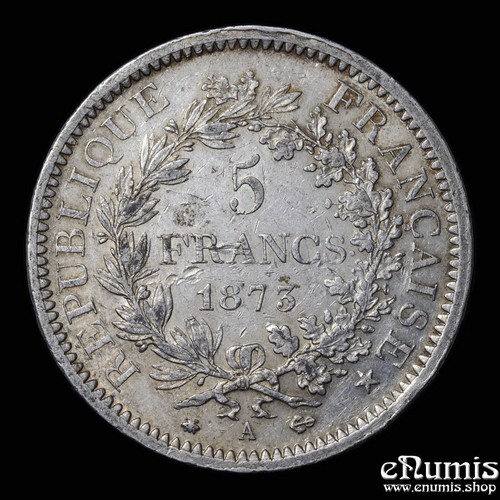 FRANCIA, Tercera República, 5 Francos 1873 A, París, XF-UNC - Imagen 3 de 6
