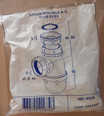 S.A.S - Flaschenfang Ablaufverschraubung, passend für 40mm (1,5 Zoll) Ablaufrohr