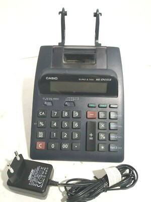 CASIO HR-150TER EURO e TAX CALCOLATRICE UFFICIO RULLO SCRIVENTE a batterie  | eBay