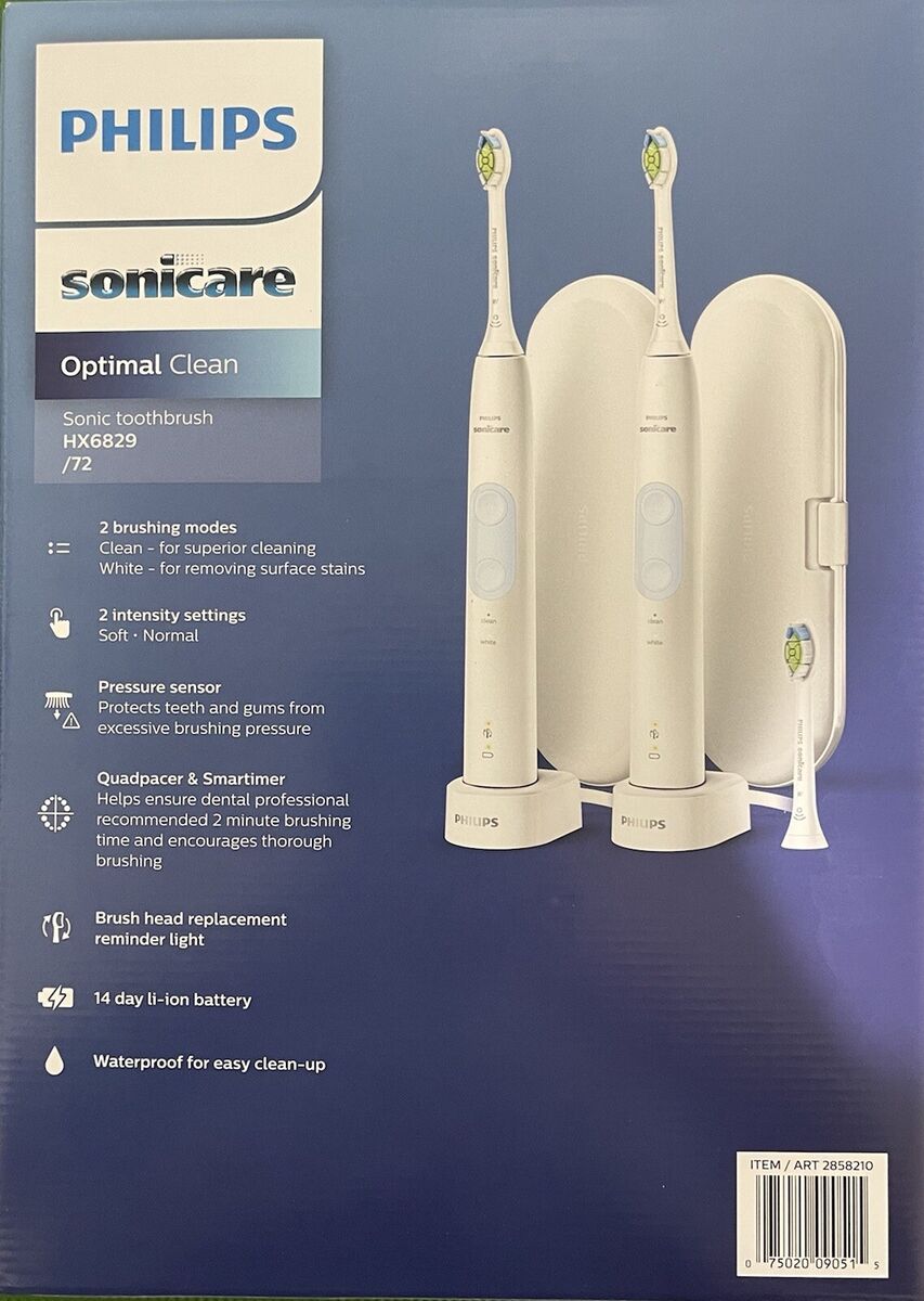 PHILIPS Sonicare Optimal Clean Rechargeable Sonic Toothbrush. HX6829/72. 2PK PHILIPS Sonicare Optimal Clean Rechargeable Sonic Toothbrush. HX6829/72. 2PK
