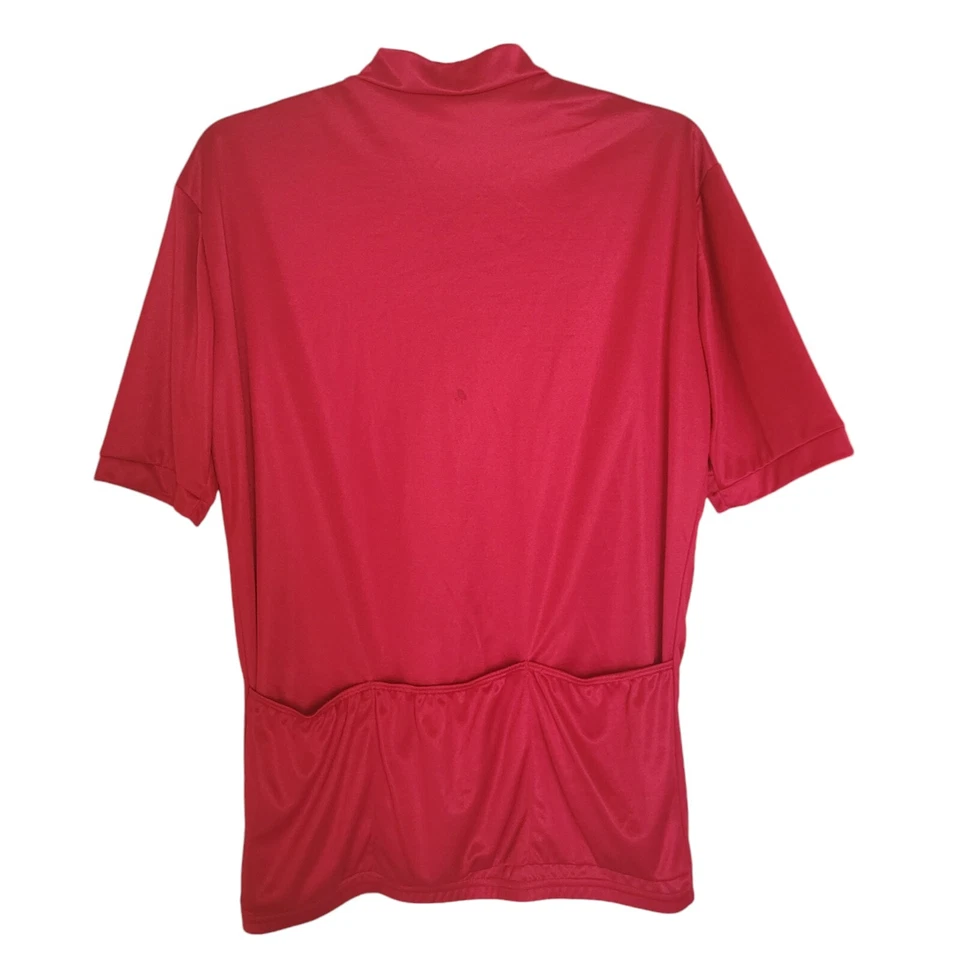NASHBAR Du Pont Coolmax Men XXL Cycling Jacket 1/4 Zip Red 3-Pouch Short Sleeve. - Image 3 of 4