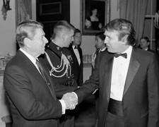 President Ronald Reagan & Donald Trump Black & White Photo Picture 4x6