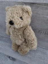 Vtg Plush Teddy Bear Brown Tan Stuffed Animal Shaggy Fur 10" Jointed