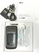 LG A380 - Black  AT T  Cellular Flip Phone - Bundled