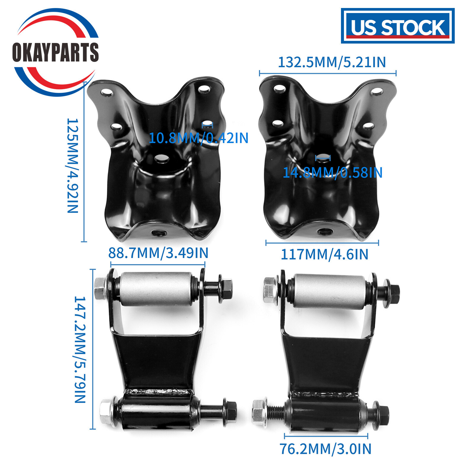 Rear Lower Spring Shackle & Hanger Bracket For Ford Ranger 8611 722