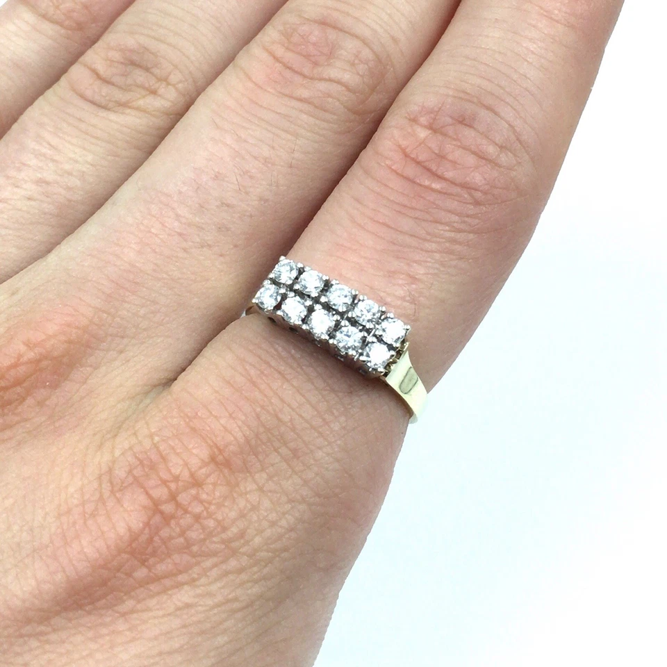 14kt Gelbgold Ring Brillant 0.83ct Diamant Bandring 585 Gold Weißgold Fassung 61 - Bild 4 von 4
