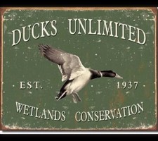 Ducks Unlimited Since 1937 Metal Tin Sign Hunting Home Wall Decor 1388