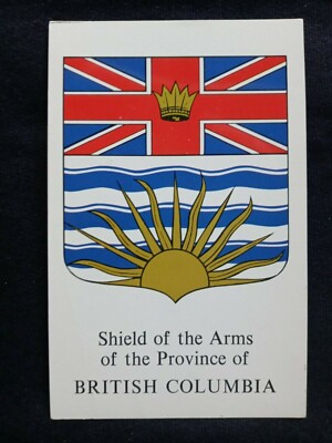 CANADA British Columbia Shield of the Arms of the Province of B.C. postcard