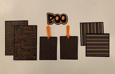  2554 BOO HALLOWEEN TRICK TREATING SCRAPBOOK PAGE TITLE MAT SET EPHEMERA - TONYA