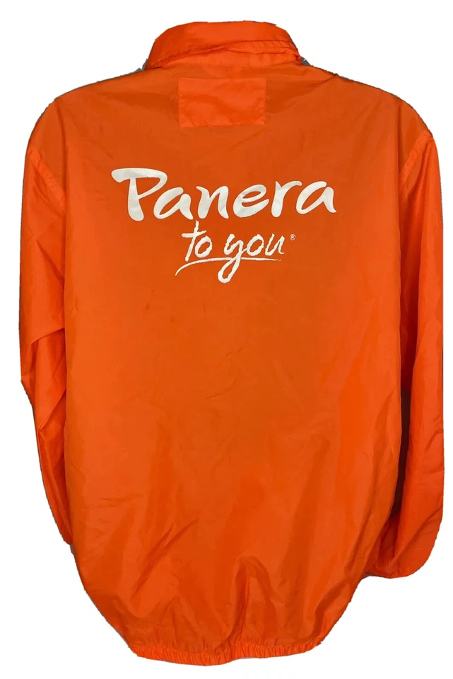 PANERA BREAD EMPLOYEE WINDBREAKER JACKET, ORANGE, SIZE LARGE, NEW NWOT, GENUINE - Image 4 of 4