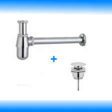 Sifon Siphon Pop Up Ablaufventil Ablaufgarnitur &Uuml;berlauf Waschbecken Abfluss Set