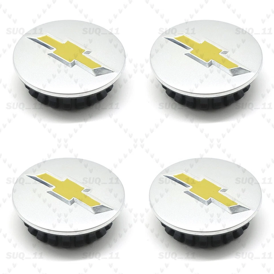 Set Of 4 58mm Wheel Center Caps Silver FOR Cruze Equinox Impala Malibu Trax Volt Foto 2 de 3