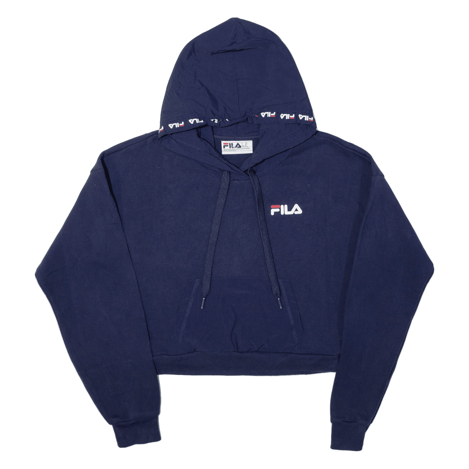 FILA Felpa con Cappuccio Cropped Blu Pullover Donna M