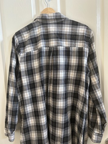 Camicia J. Jill fili non comuni tunica a quadri donna XL cotone tasche maniche lunghe - Foto 2 di 7