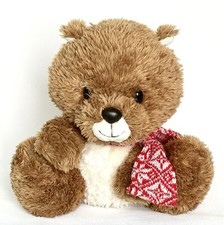 Aurora - Holiday Squirrel Plush, 9  Stuffed Animal Toy w/Scarf, Brown