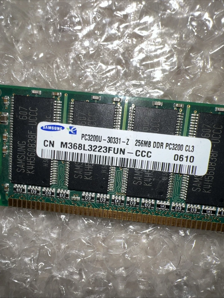 Samsung 256MB DDR PC3200U-30331-Z CN M368L3223FUN . Goog Conditions - Image 3 of 4