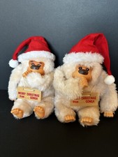 Vintage Russ Berrie  Gonga  the Thumb Sucking Gorilla. Set Of 2 xmass