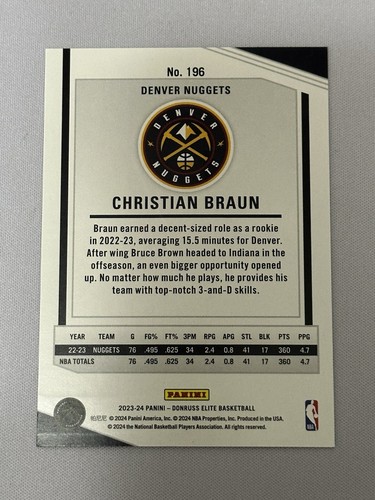 2023-24 Panini Elite Mixorama SP! Christian Braun - Picture 2 of 2