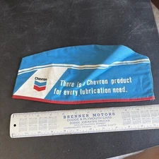 Vintage Early Gas Station Attendant Hat Chevron Gasoline & Oil