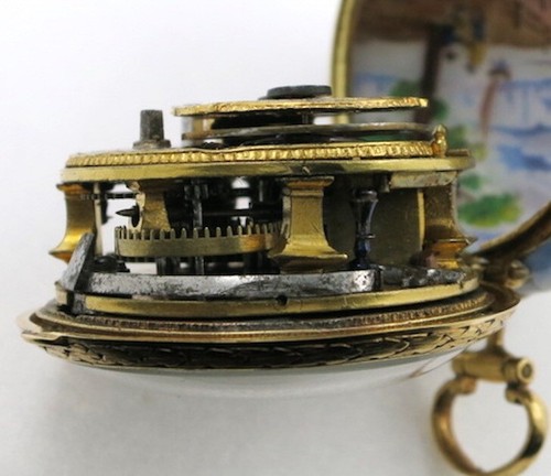 Antique Pocket Watch - Gold & enamel, Hubert, London, c1720 - Picture 9 of 12